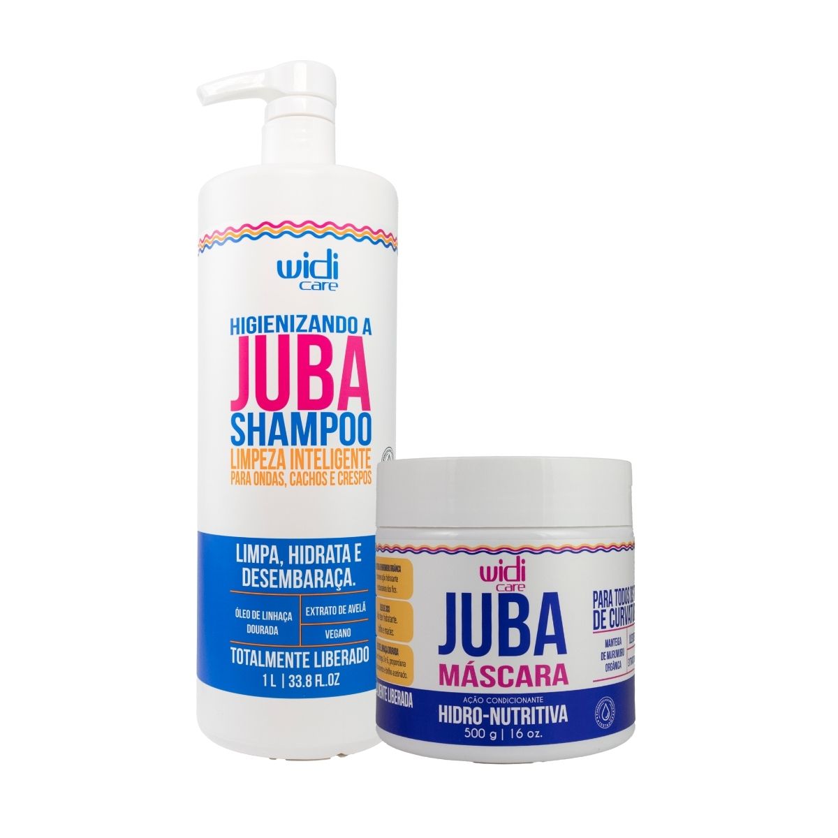 Kit Widi Care Juba Shampoo 1 Litro e Máscara Hidro Nutritiva 500 g