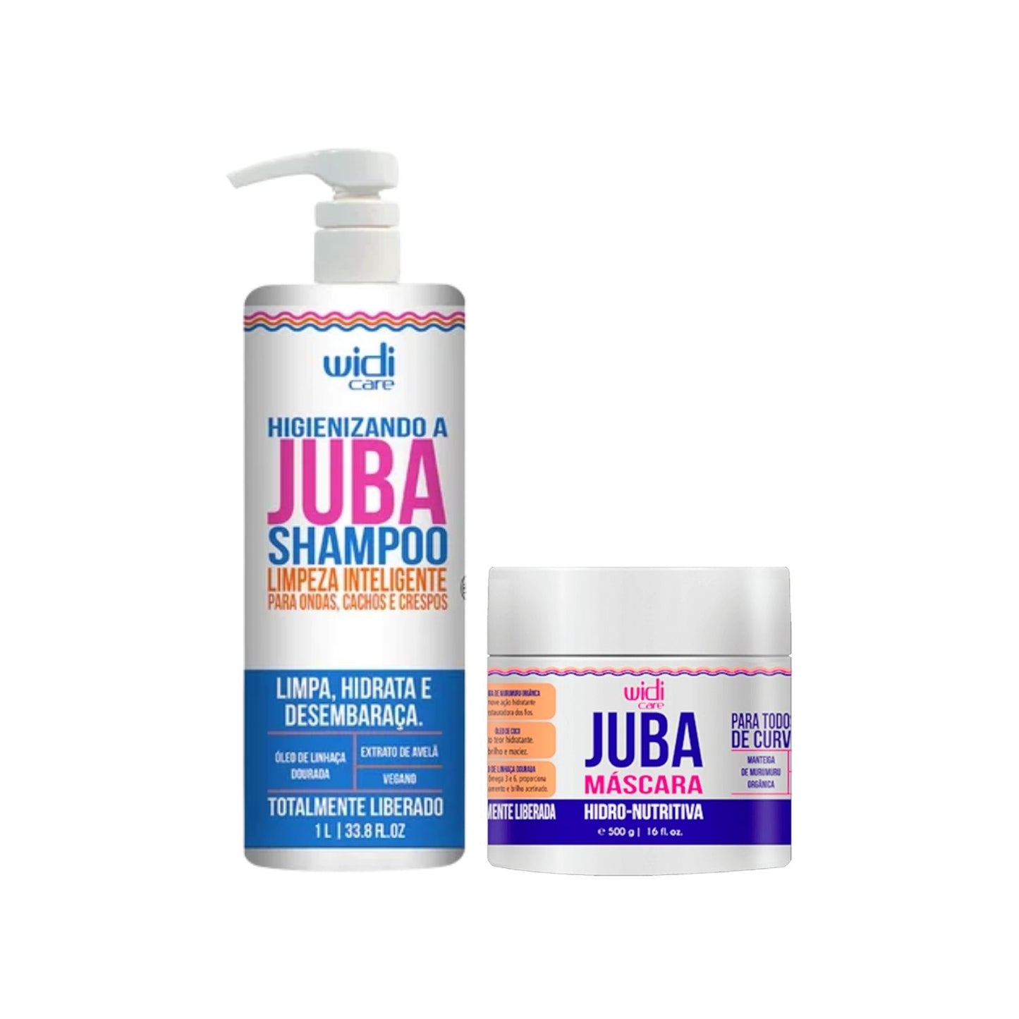 Kit Widi Care Juba Shampoo 1 Litro e Máscara Hidro Nutritiva 500 g