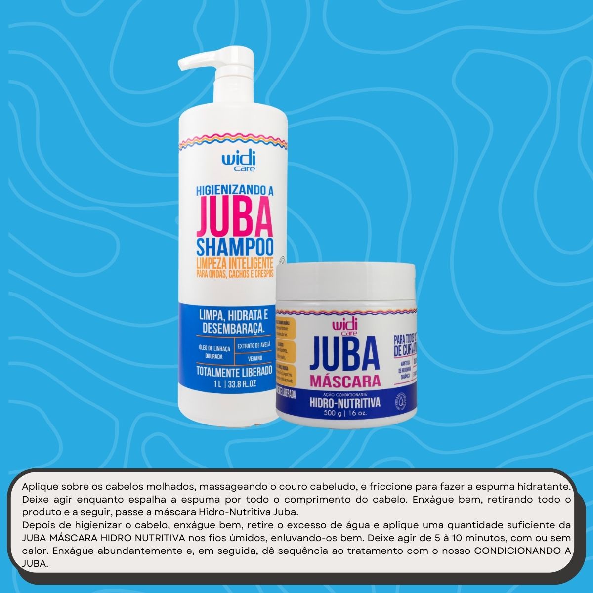 Kit Widi Care Juba Shampoo 1 Litro e Máscara Hidro Nutritiva 500 g