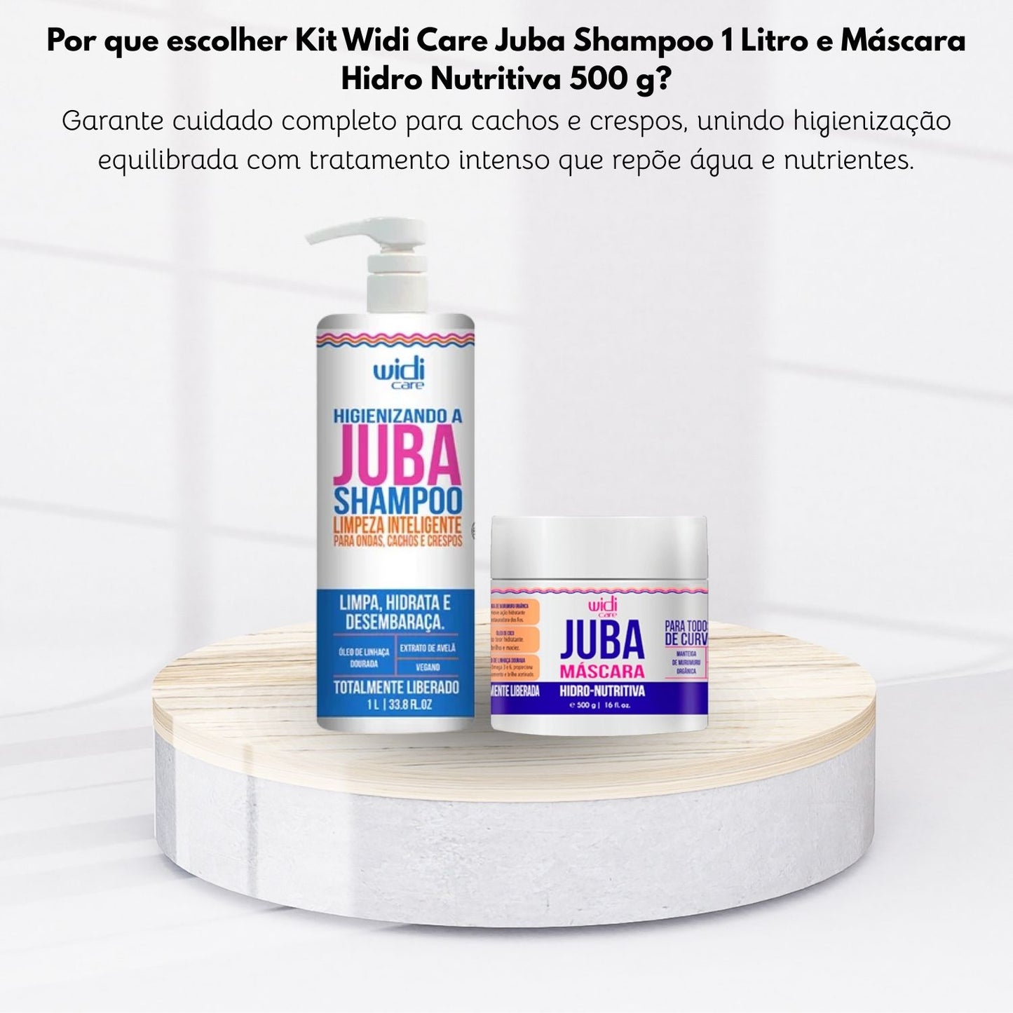 Kit Widi Care Juba Shampoo 1 Litro e Máscara Hidro Nutritiva 500 g