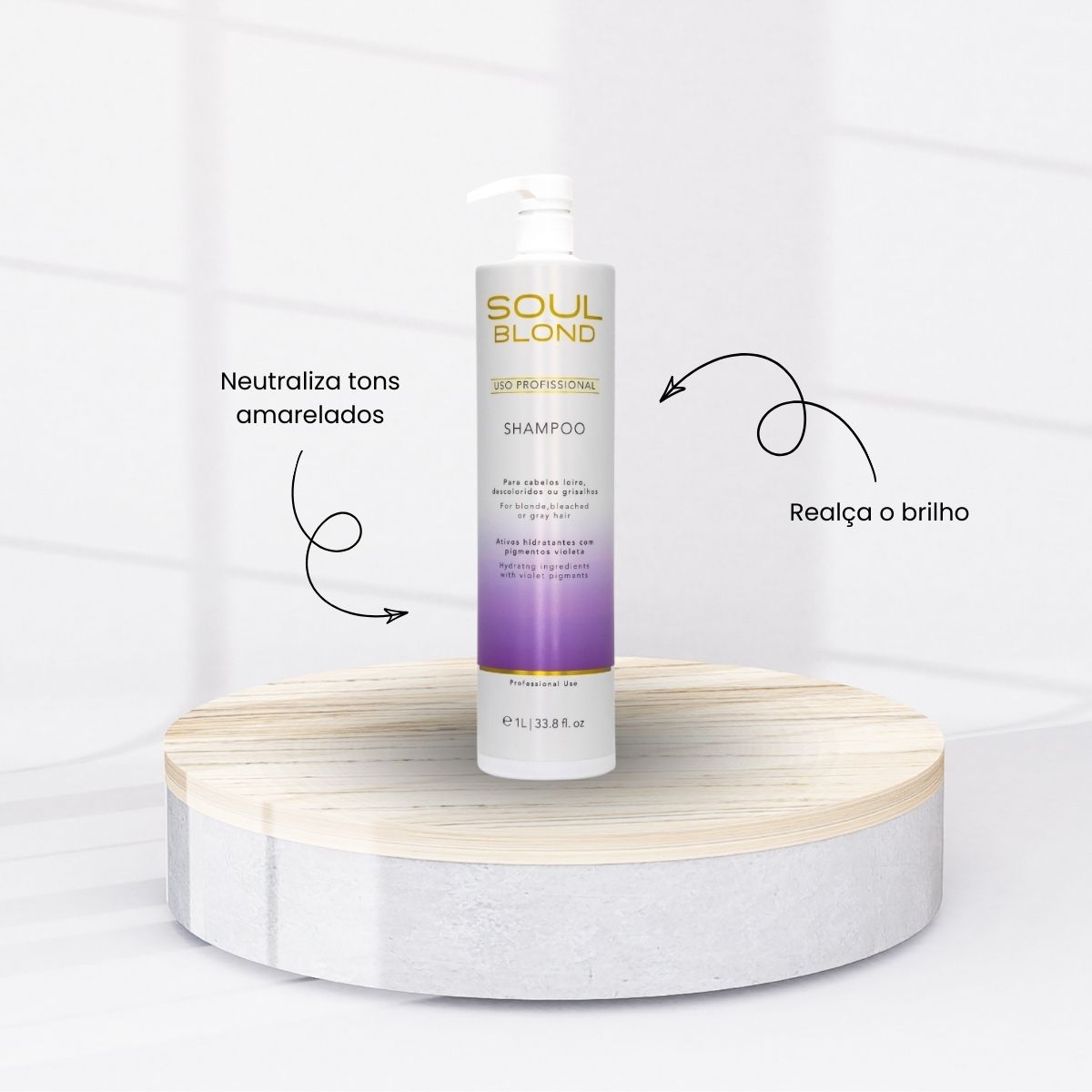 Shampoo Soul Blond Profissional Para Cabelos Loiros 1 Litro