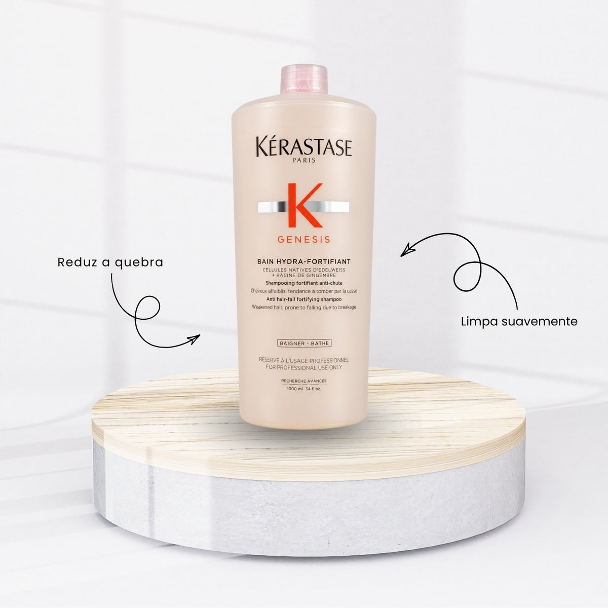 Kit Kérastase Genesis Nutri Fortifiant Shampoo 1 Litro + Condicionador Renforcateur 1 Litro