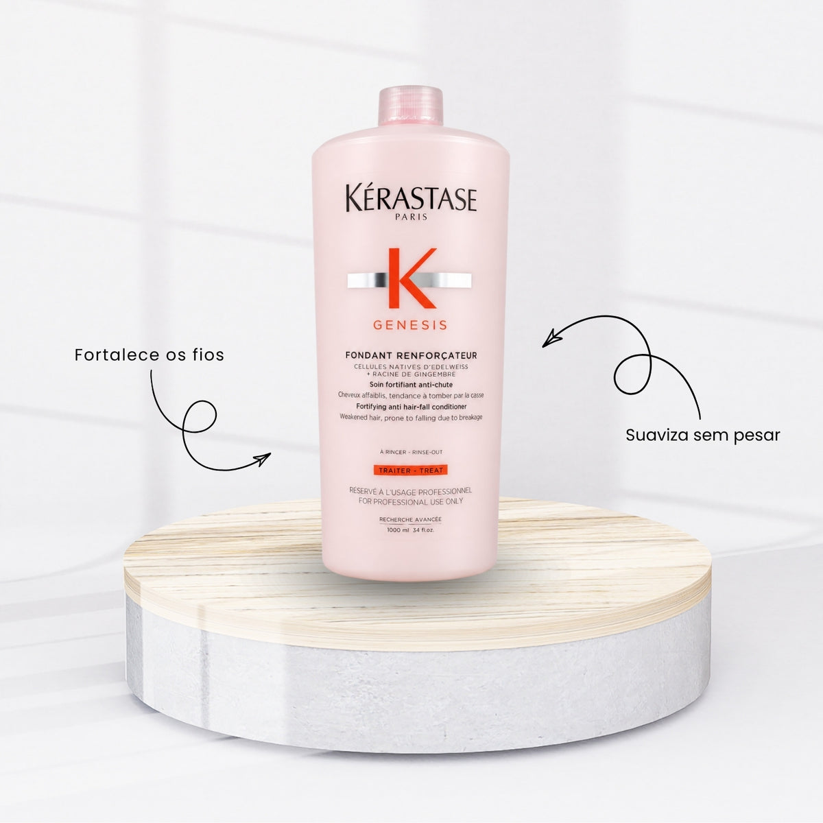 Kit Kérastase Genesis Nutri Fortifiant Shampoo 1 Litro + Condicionador Renforcateur 1 Litro