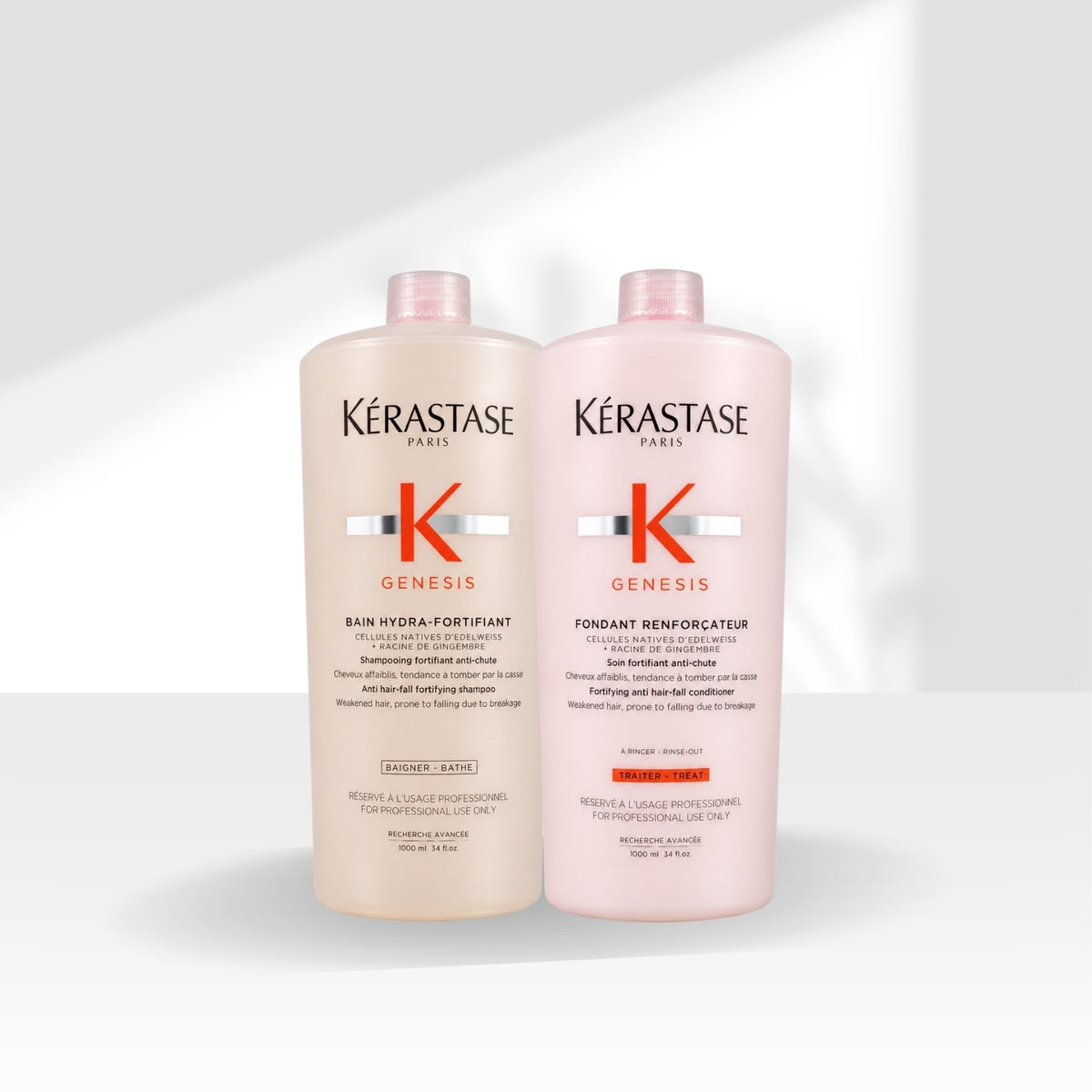 Kit Kérastase Genesis Nutri Fortifiant Shampoo 1 Litro + Condicionador Renforcateur 1 Litro