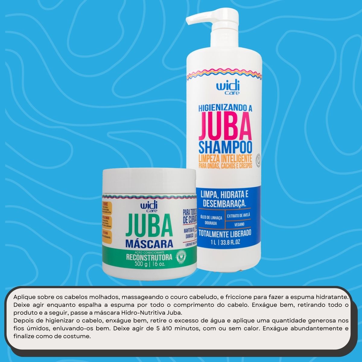 Kit Widi Care Juba Shampoo 1 Litro e Máscara Reconstrutura 500 g