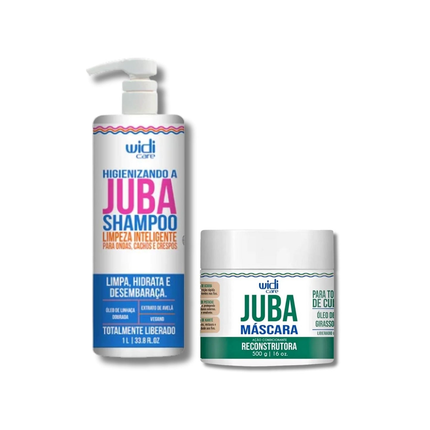 Kit Widi Care Juba Shampoo 1 Litro e Máscara Reconstrutura 500 g