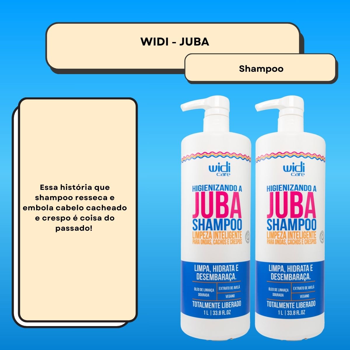 Kit Widi Care Higienizando A Juba 2 Shampoo 1 Litro