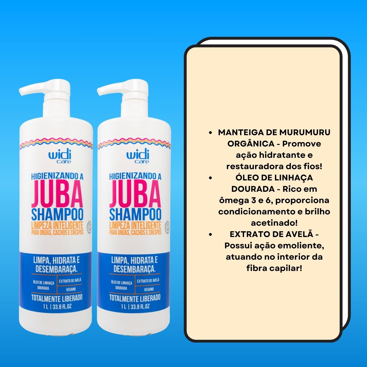 Kit Widi Care Higienizando A Juba 2 Shampoo 1 Litro