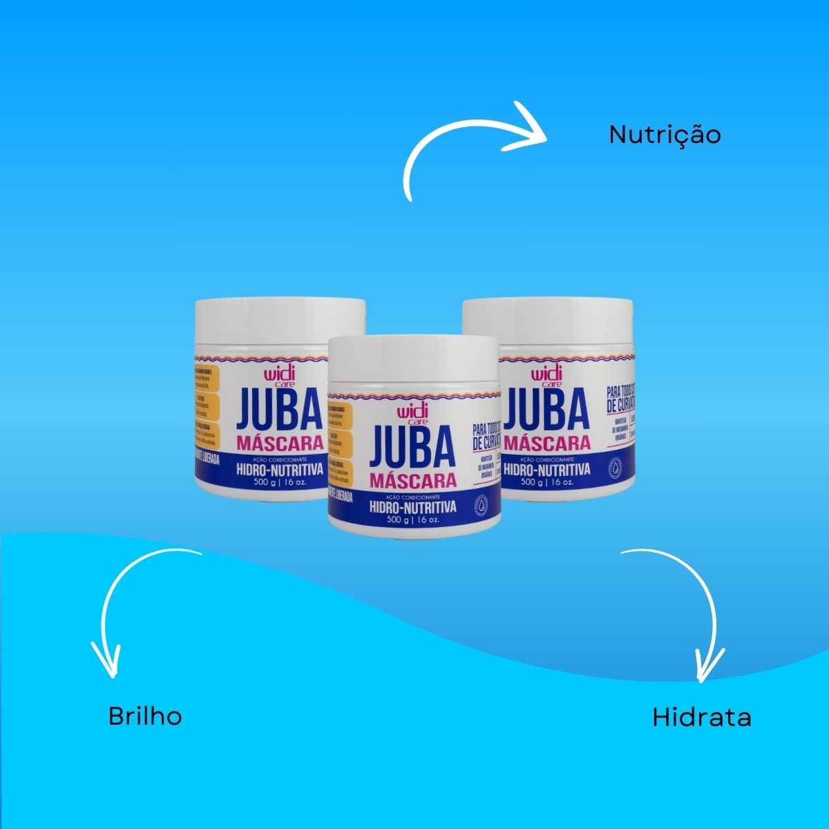 Kit Widi Care Juba Hidro-Nutritiva 3 Máscaras 500 g