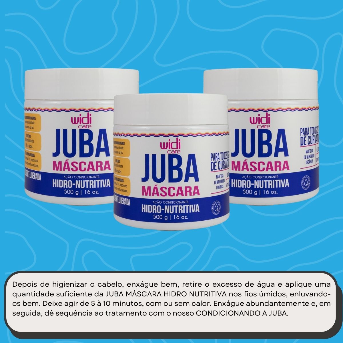 Kit Widi Care Juba Hidro-Nutritiva 3 Máscaras 500 g