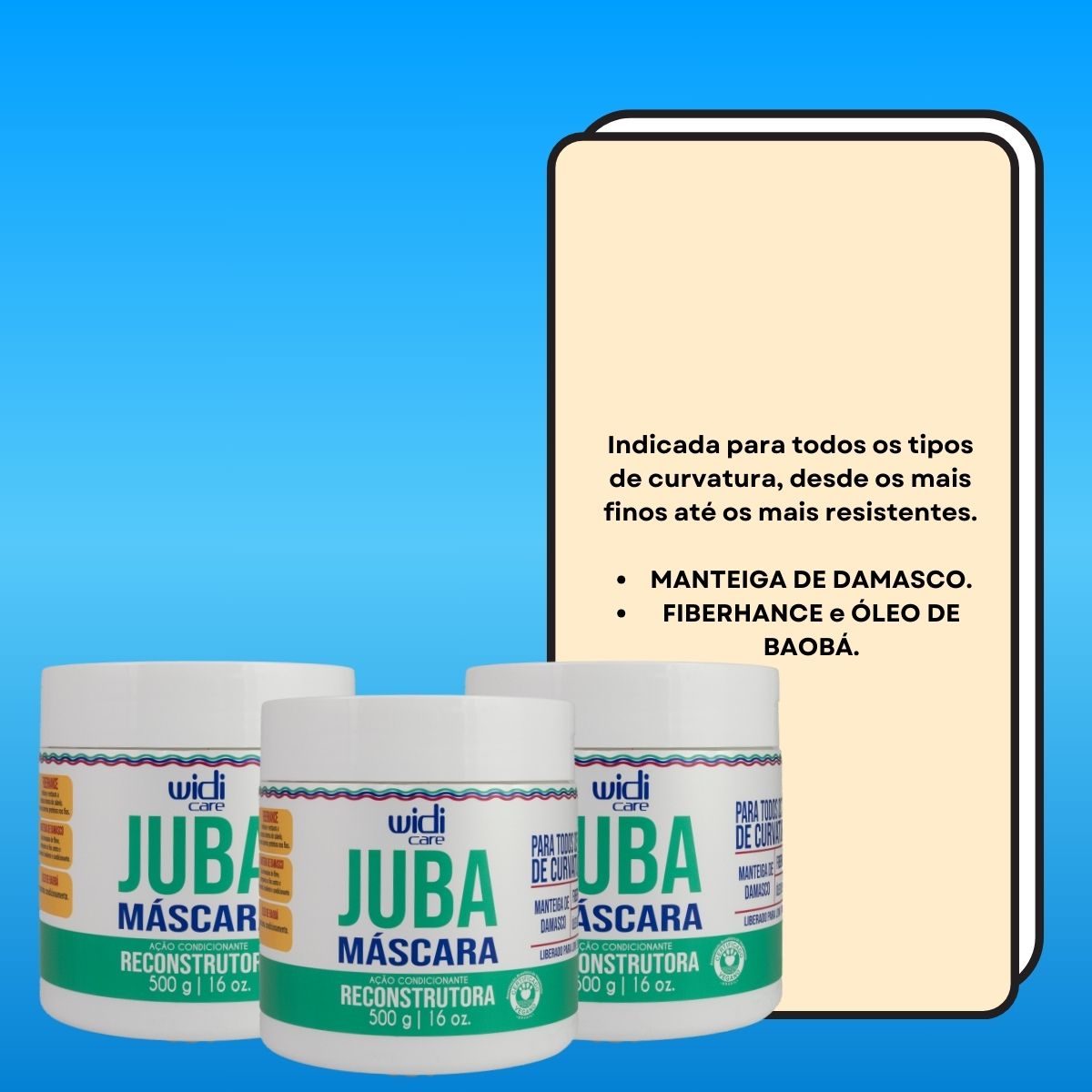 Kit Widi Care Juba Reconstrutura 3 Máscaras 500 g