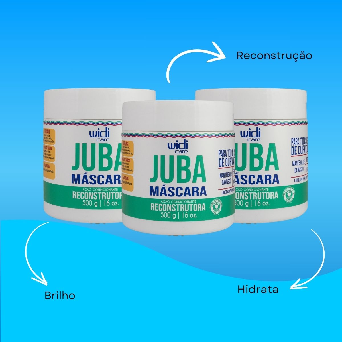 Kit Widi Care Juba Reconstrutura 3 Máscaras 500 g