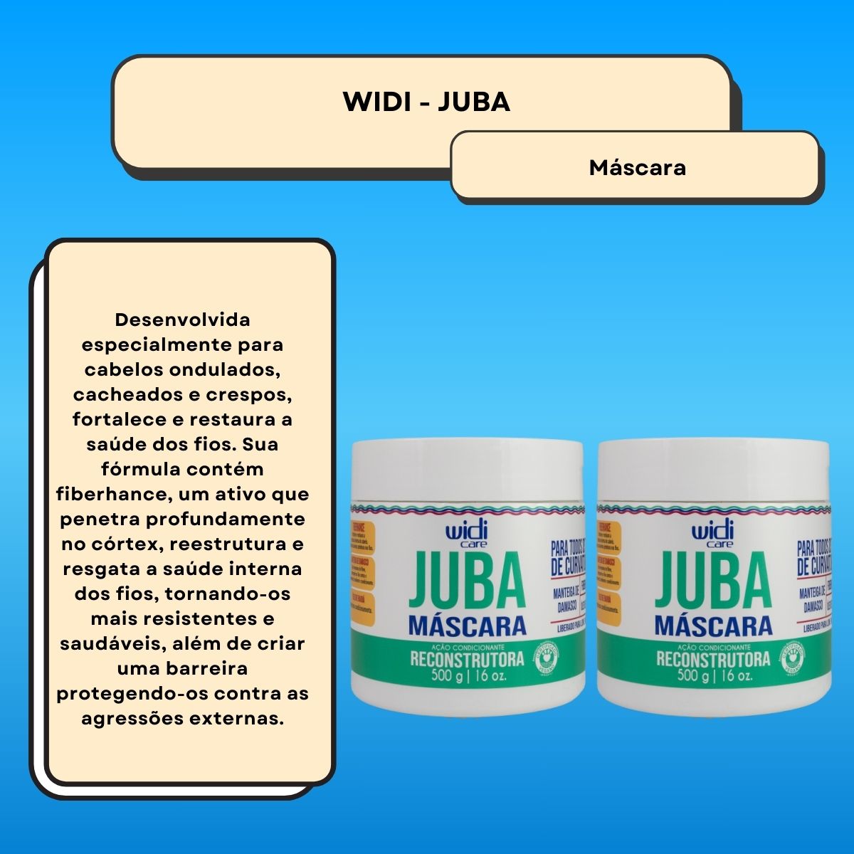 Kit Widi Care Juba Reconstrutura 2 Máscaras 500 g
