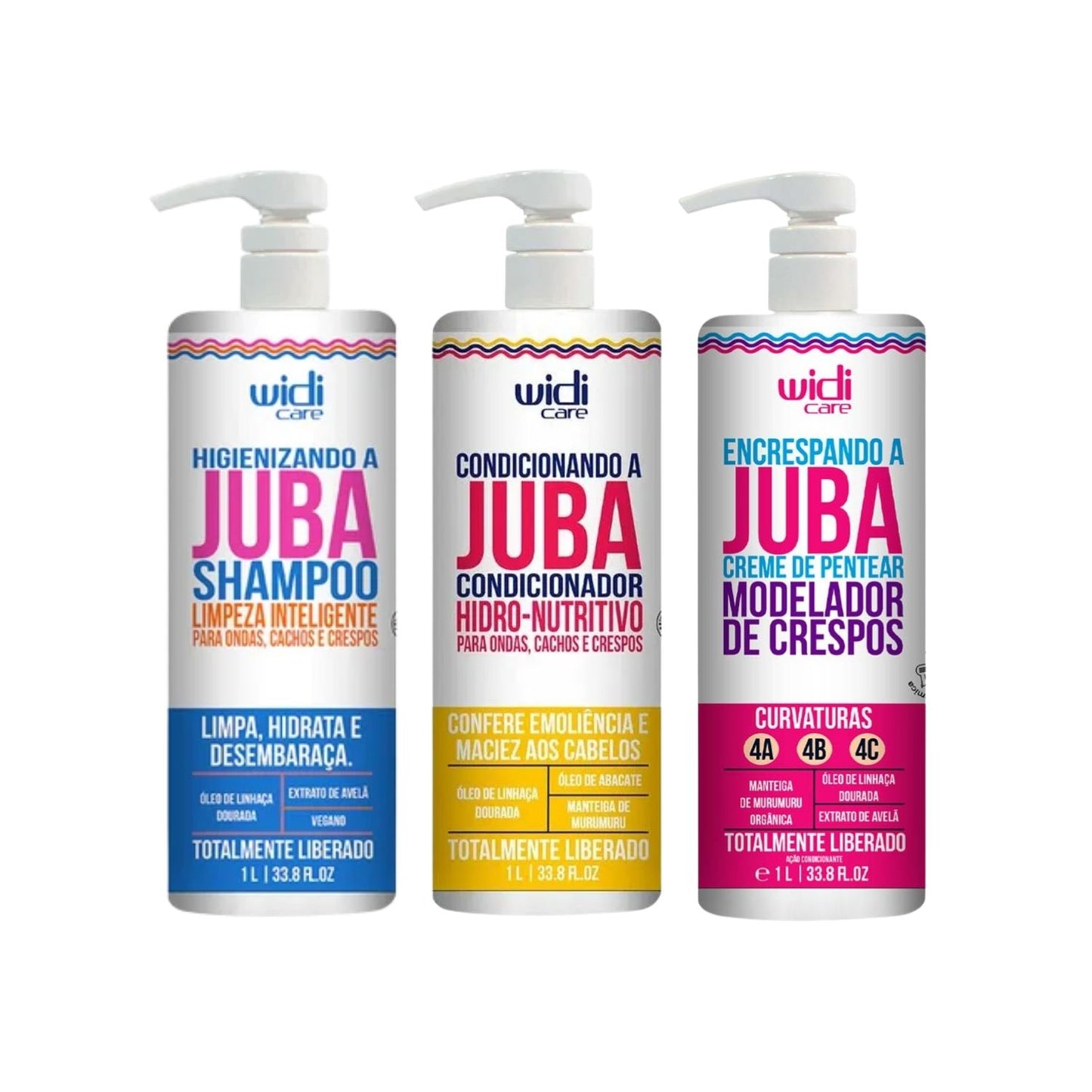 kit Widi Care Juba Encrespando Salão 3 produtos