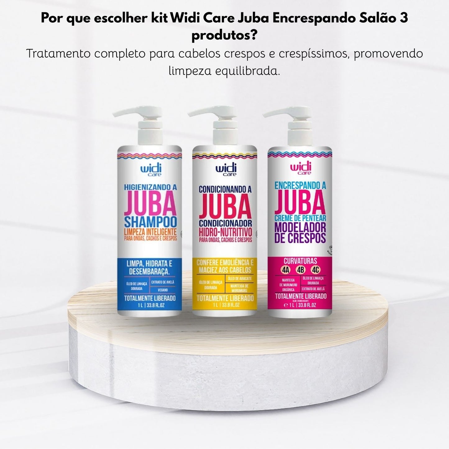 kit Widi Care Juba Encrespando Salão 3 produtos