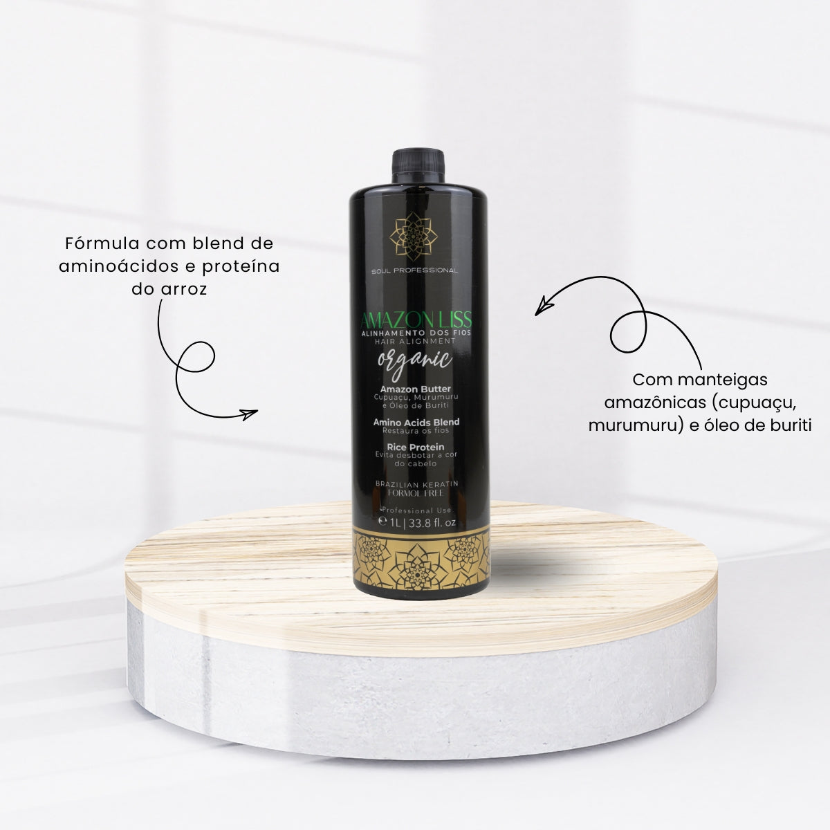 Progressiva Soul Amazon Liss Organic Alinhamento dos Fios 1 Litro