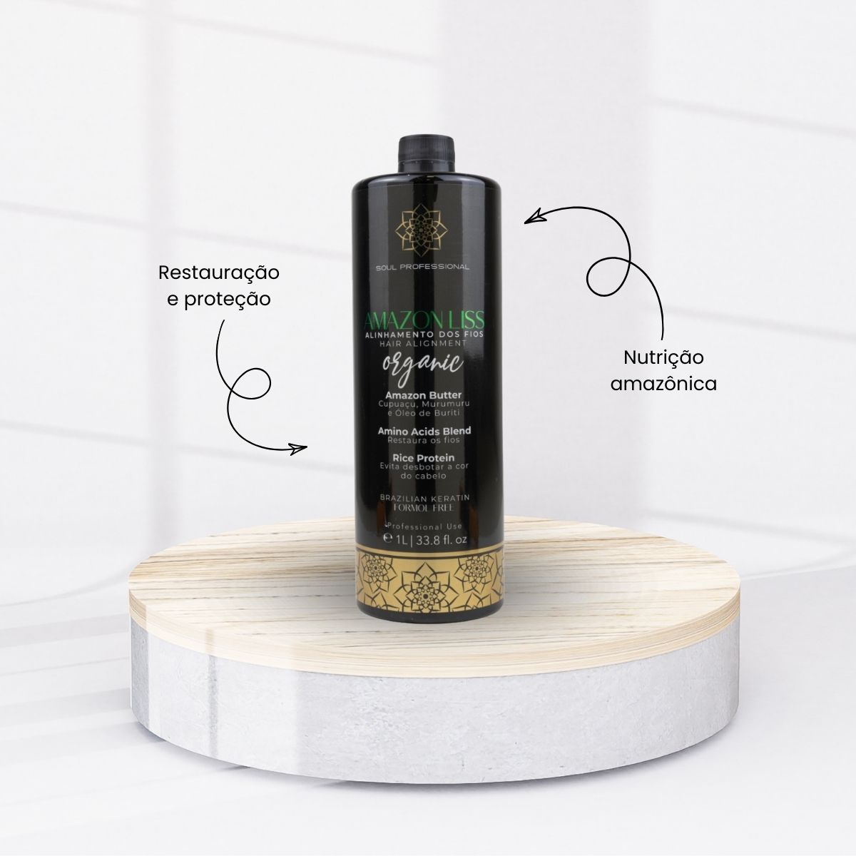 Progressiva Soul Amazon Liss Organic Alinhamento dos Fios 1 Litro