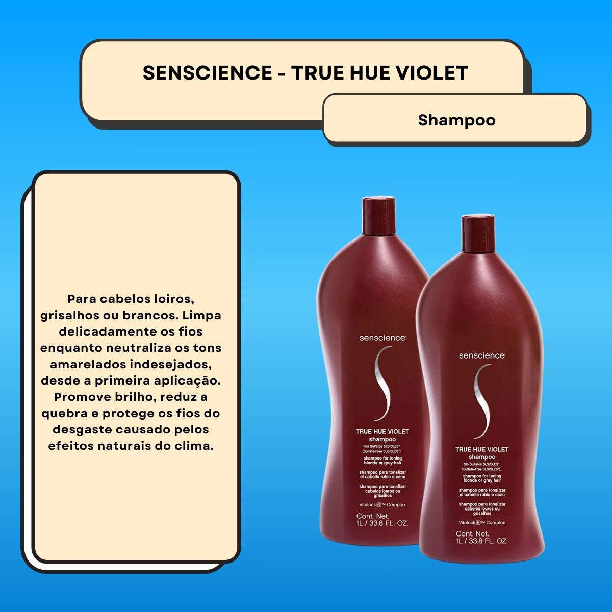 kit Senscience True Hue Violet 2 Shampoo 1 Litro
