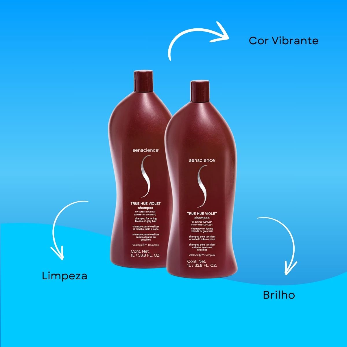 kit Senscience True Hue Violet 2 Shampoo 1 Litro