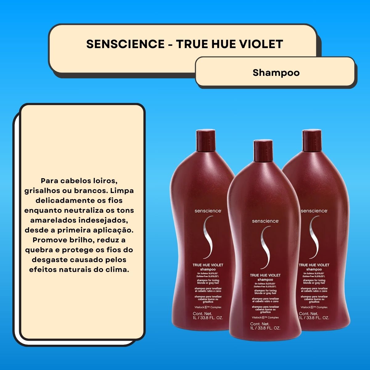 kit Senscience True Hue Violet 3 Shampoo 1 Litro