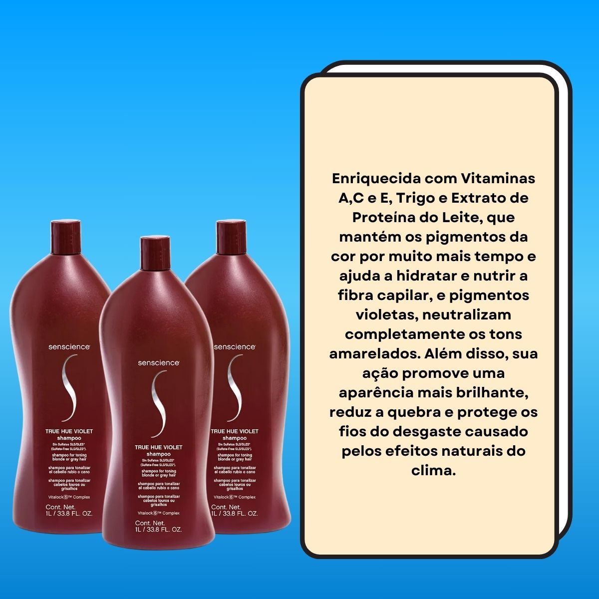 kit Senscience True Hue Violet 3 Shampoo 1 Litro