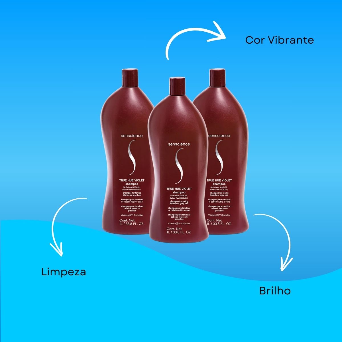 kit Senscience True Hue Violet 3 Shampoo 1 Litro