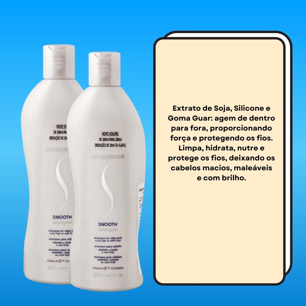 Kit Senscience Smooth Redução do Frizz 2 Shampoo 280 ml