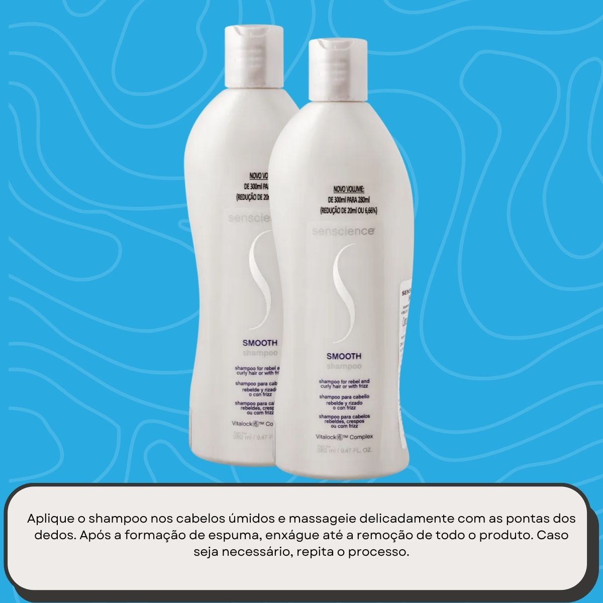 Kit Senscience Smooth Redução do Frizz 2 Shampoo 280 ml