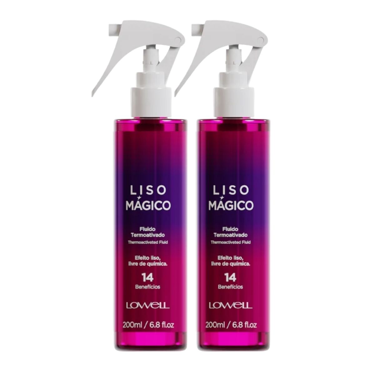 Kit Lowell Keeping Liss Liso Mágico 2 Spray Termoativo 200 ml