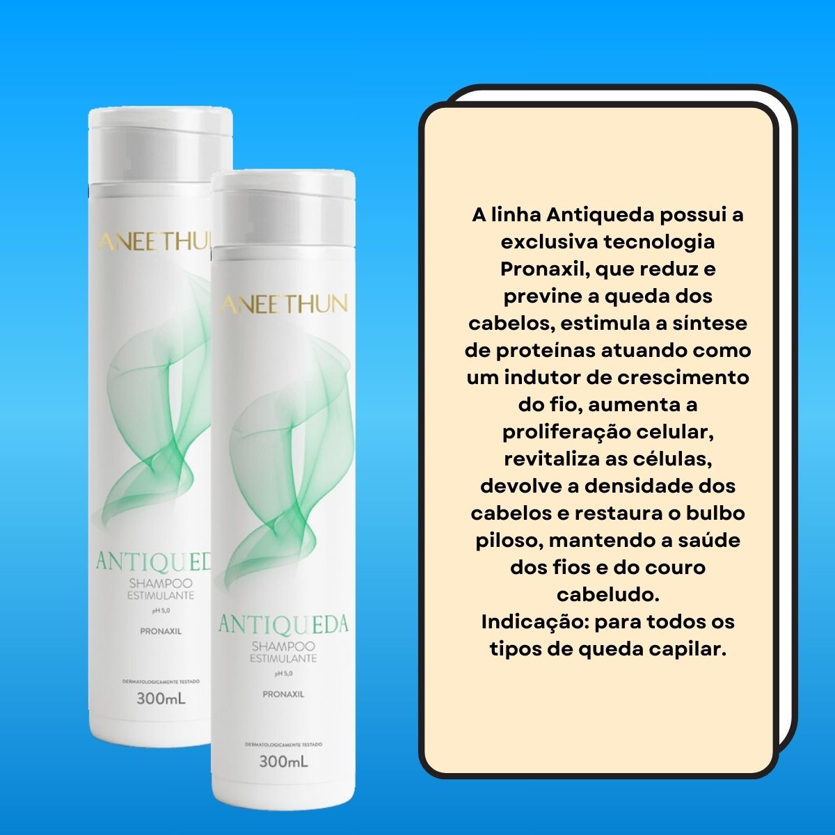 Kit Aneethun Antiqueda 2 Shampoo Estimulante 300 ml