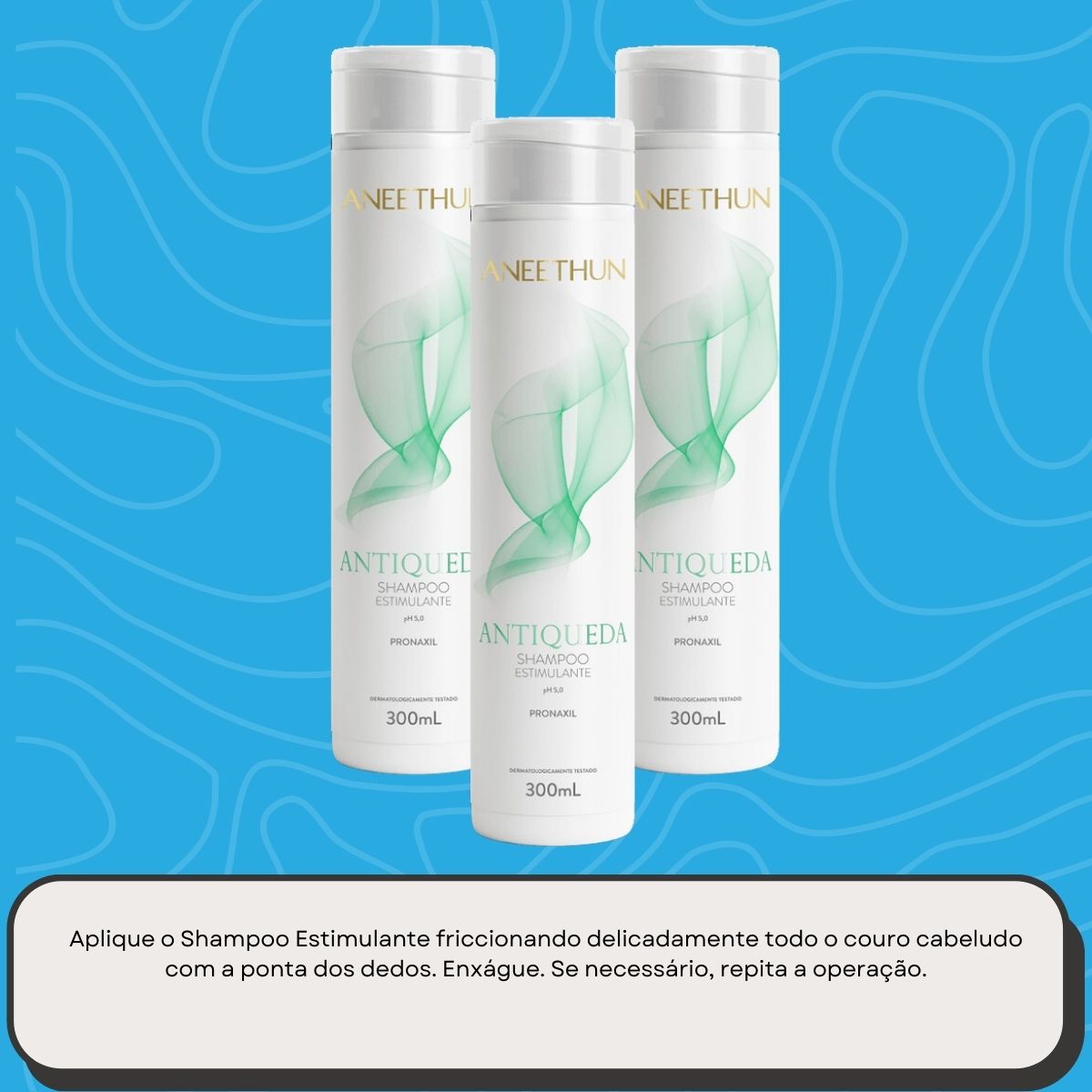 Kit Aneethun Antiqueda 3 Shampoo Estimulante 300 ml