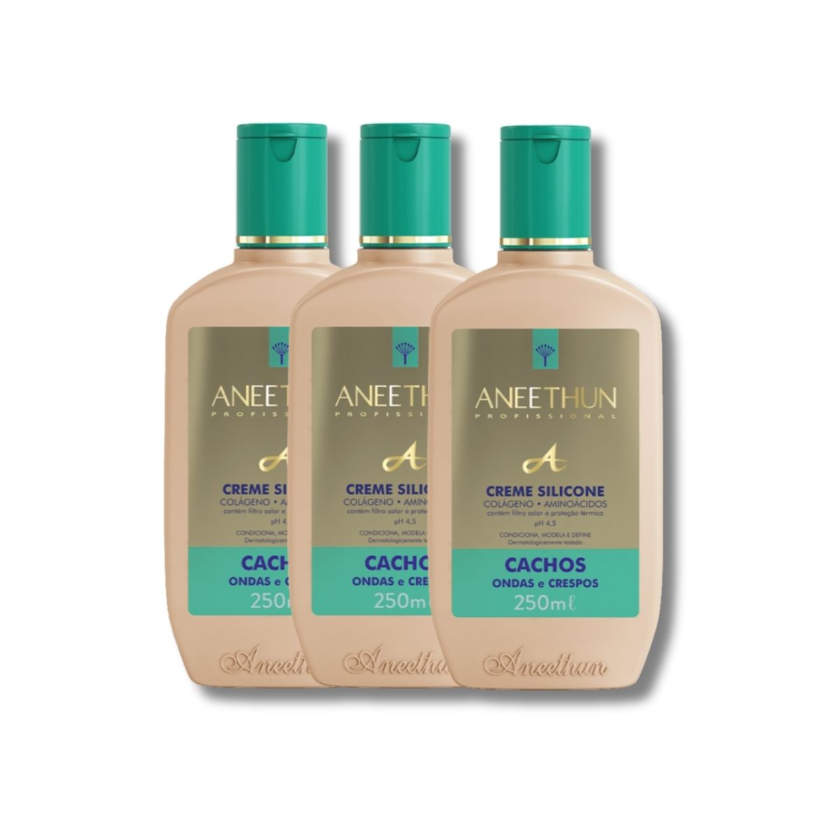 Kit Aneethun Linha A 3 Creme de Silicone Cachos 250 ml para Cabelo Cacheado