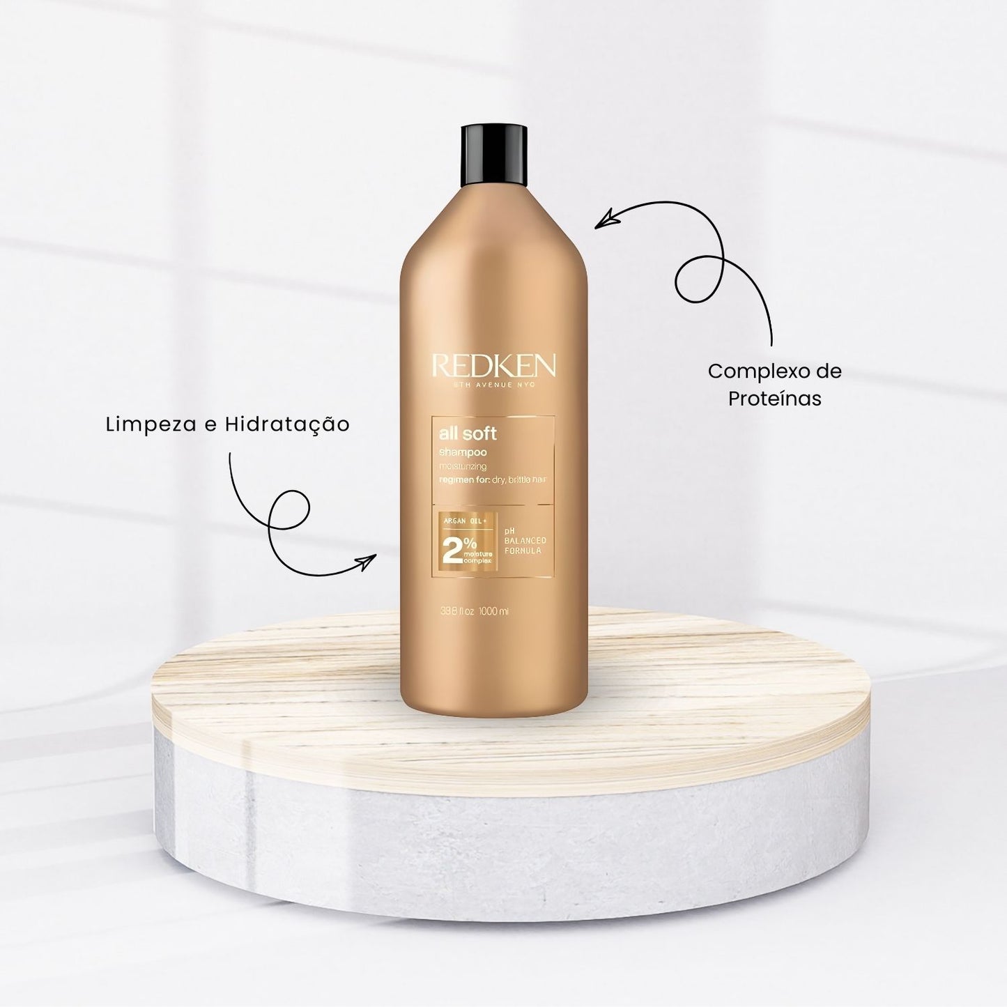 Kit Redken All Soft Argan Oil 3 Shampoo 1 Litro