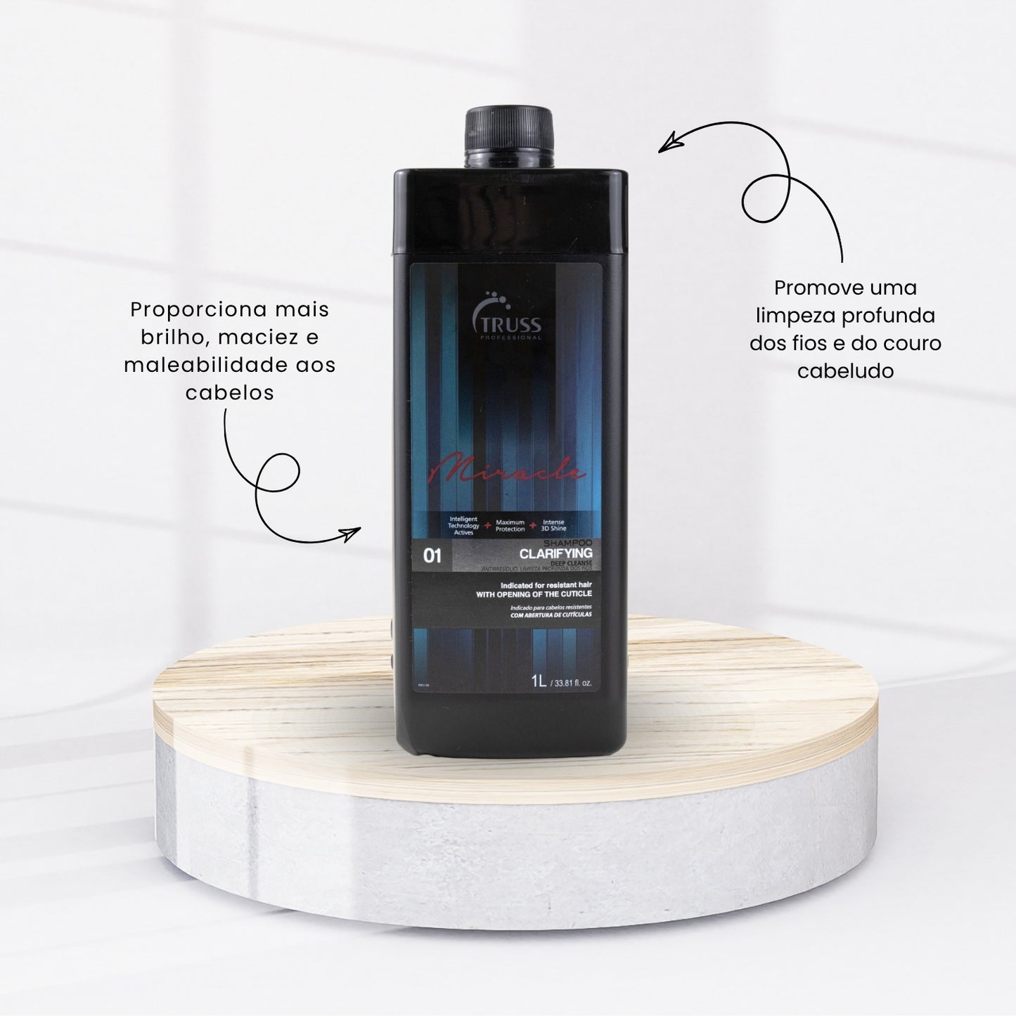 Shampoo Truss Clarifying Deep Cleanse Fios e Cutículas 1 Litro