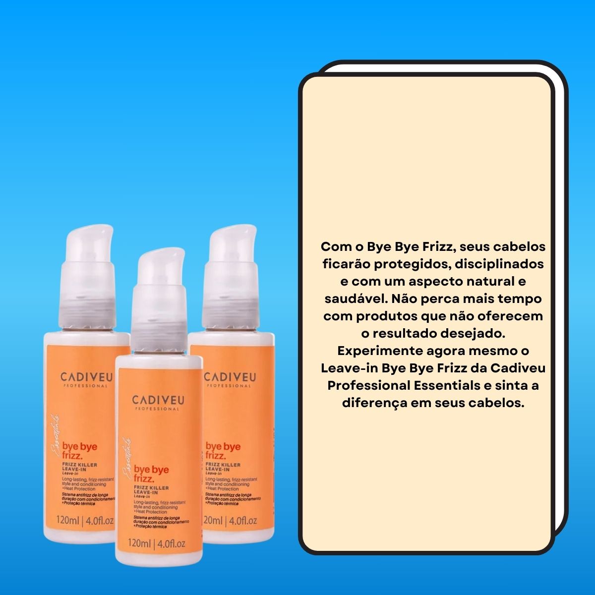 Kit Cadiveu Bye Bye Frizz Killer 3 Leave-In 120 ml