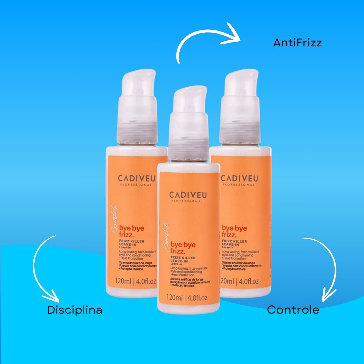 Kit Cadiveu Bye Bye Frizz Killer 3 Leave-In 120 ml