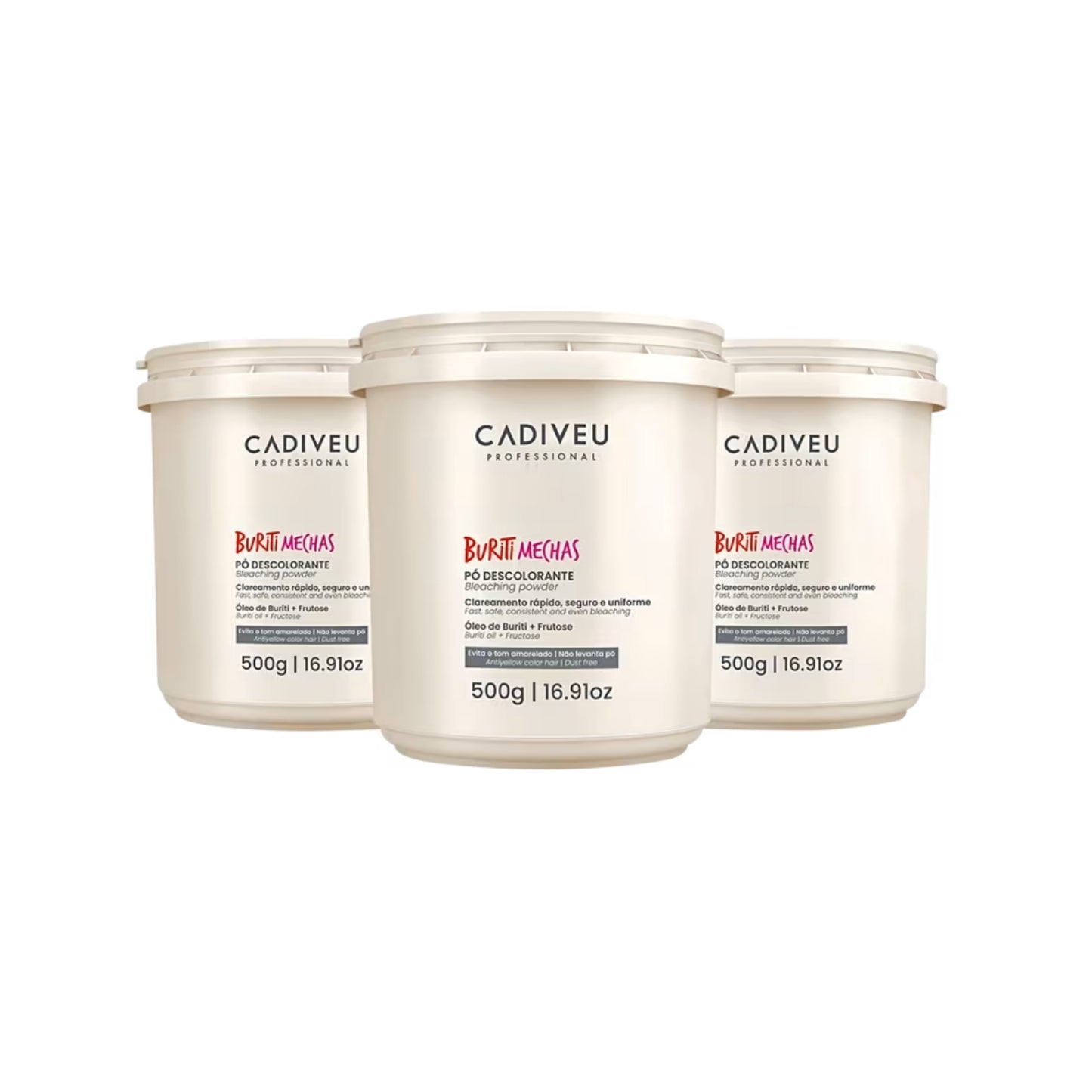 Kit Cadiveu Buriti Mechas 3 Pó Descolorante 500 g