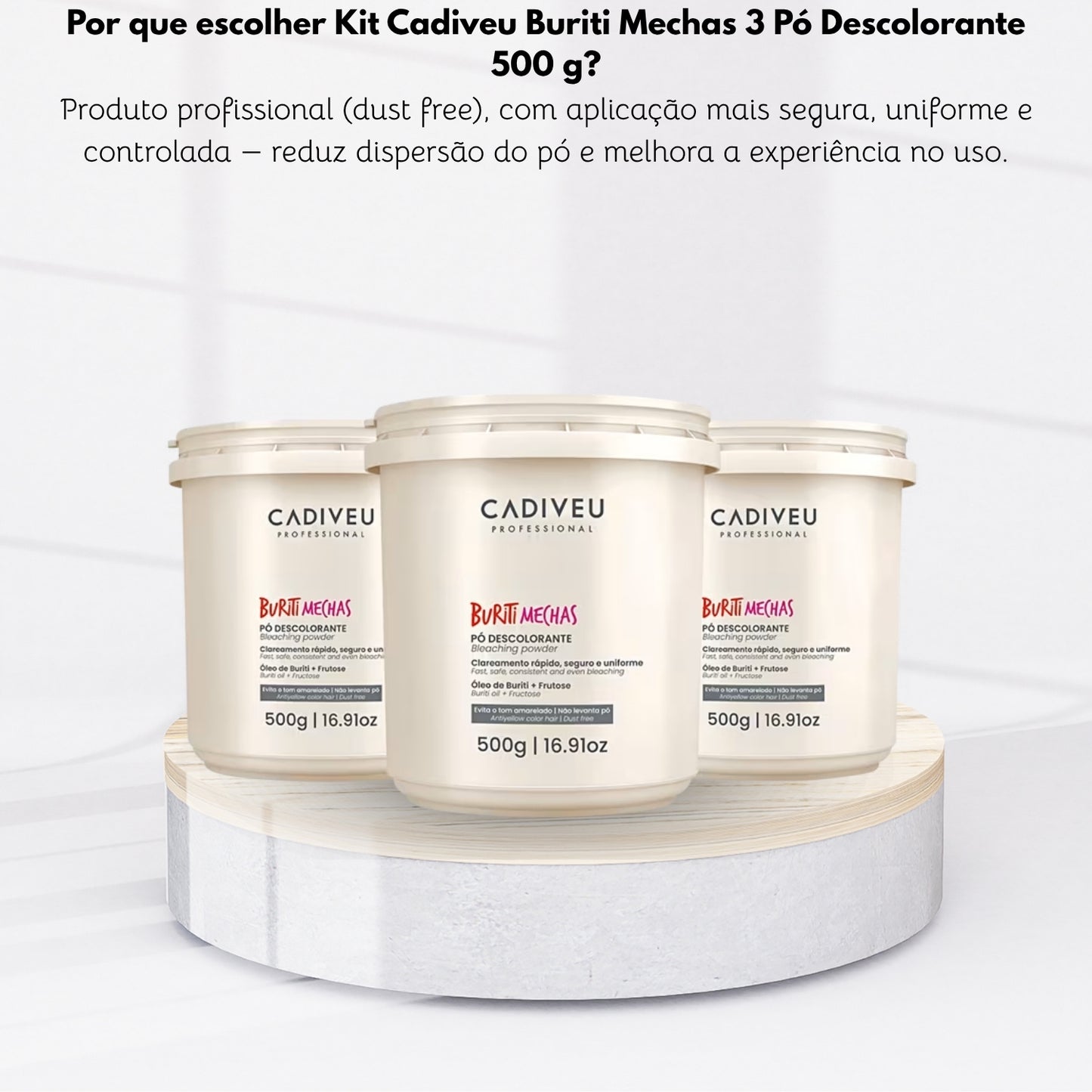 Kit Cadiveu Buriti Mechas 3 Pó Descolorante 500 g