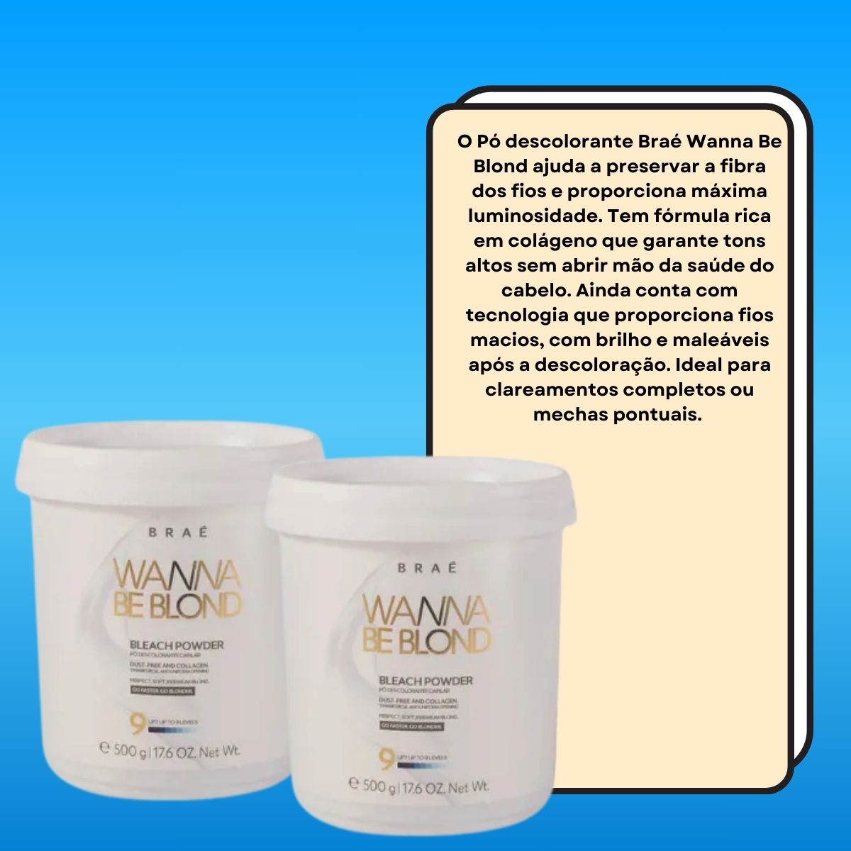 Kit Braé Wanna Be Blond 2 Pó Descolorante Capilar 500 g