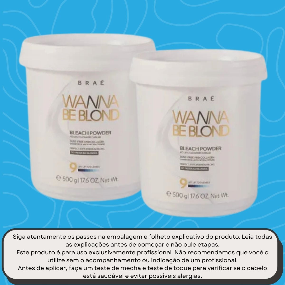 Kit Braé Wanna Be Blond 2 Pó Descolorante Capilar 500 g