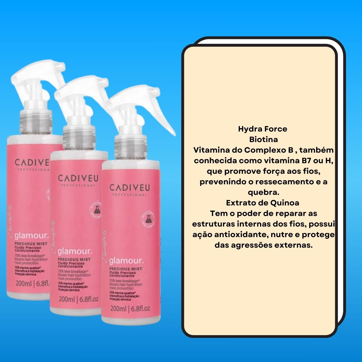 Kit Cadiveu Profissonal Glamour 3 Fluído Precioso 200 ml
