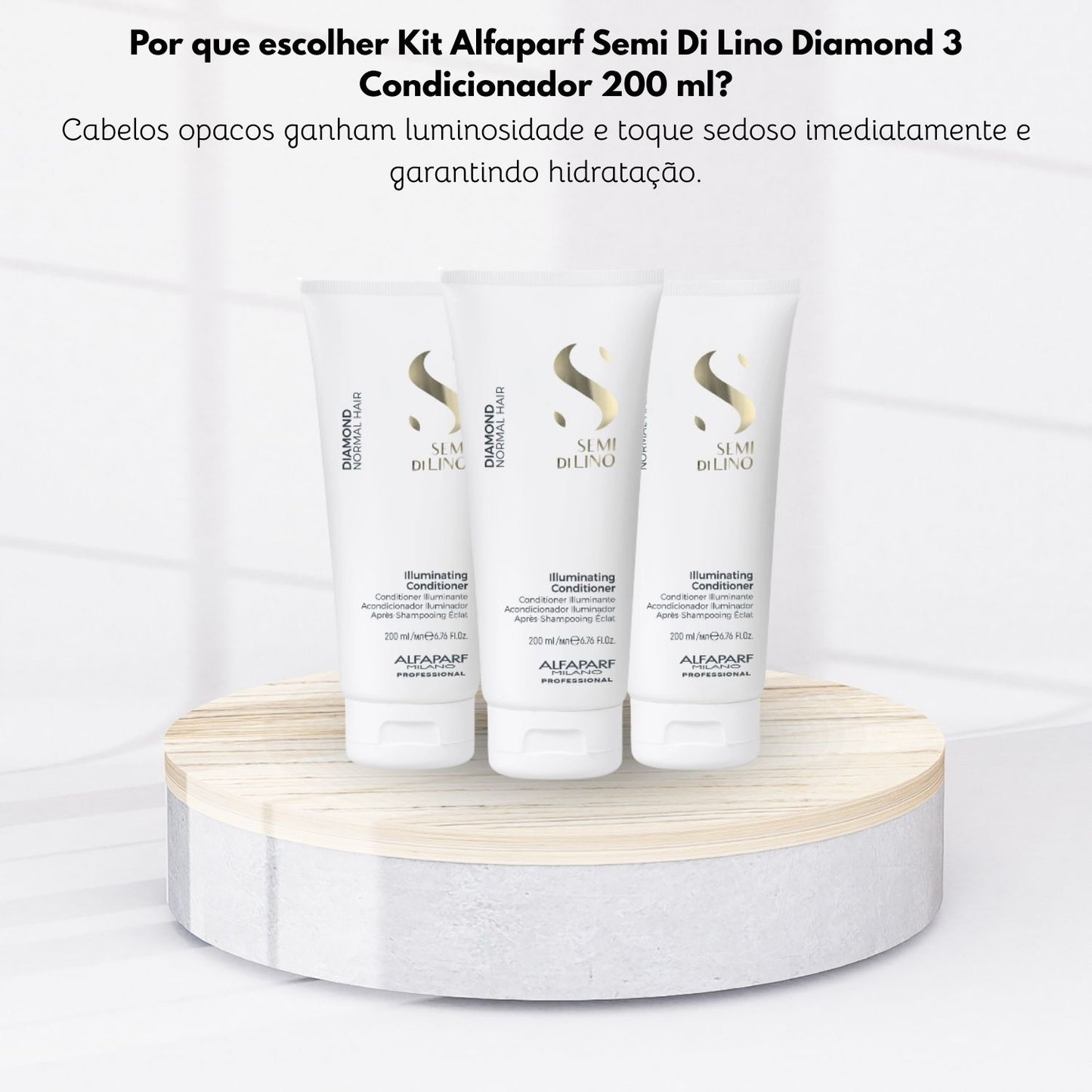 Kit Alfaparf Semi Di Lino Diamond 3 Condicionador 200 ml