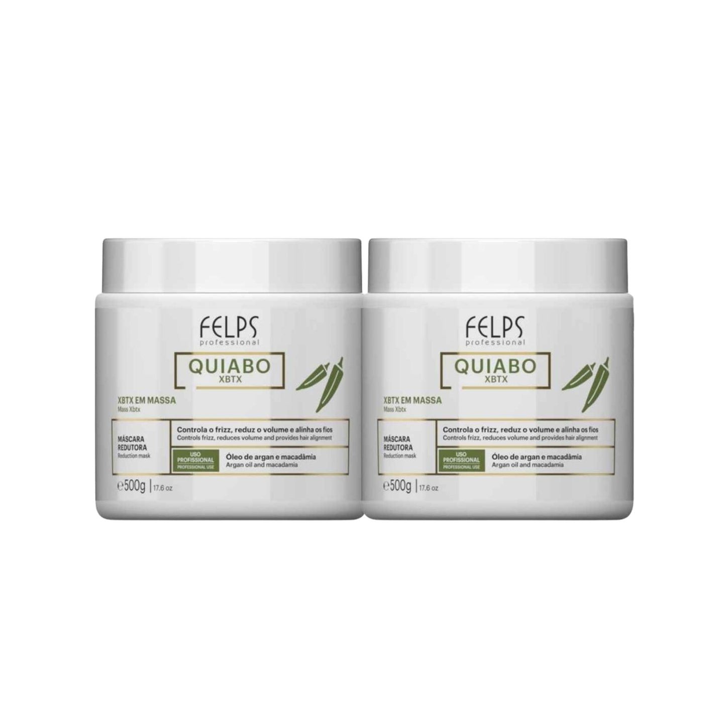 Kit Felps Quiabo XBTX 2 Redutor de Volume em Massa 500 g