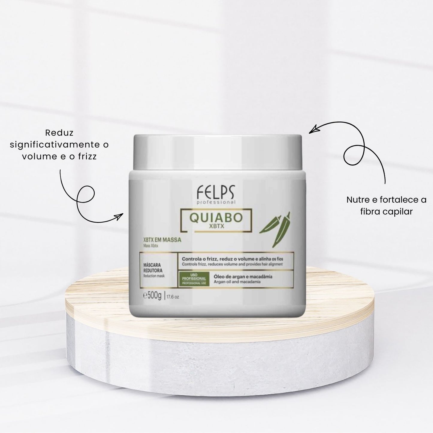 Kit Felps Quiabo XBTX 2 Redutor de Volume em Massa 500 g