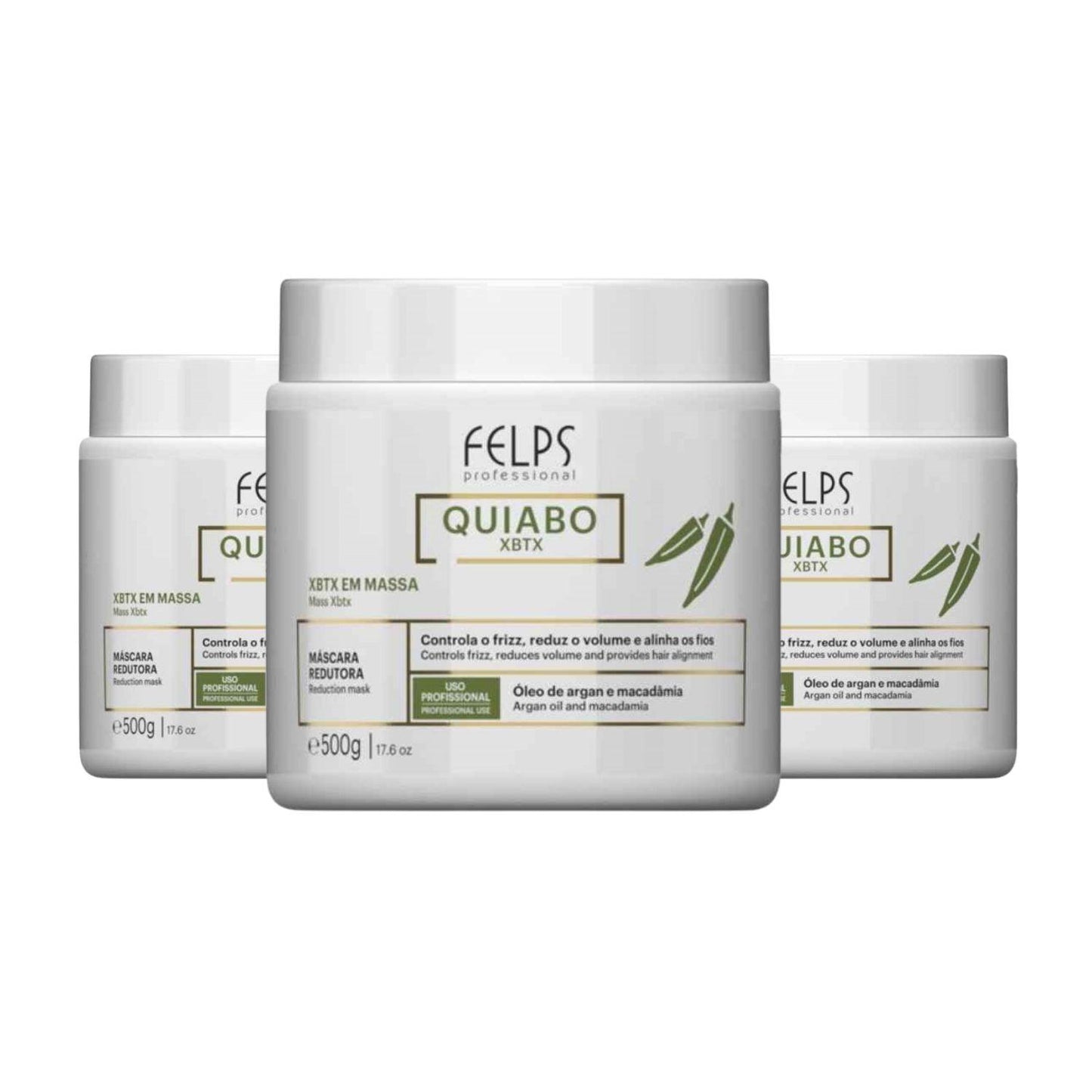 Kit Felps Quiabo XBTX 3 Redutor de Volume em Massa 500 g