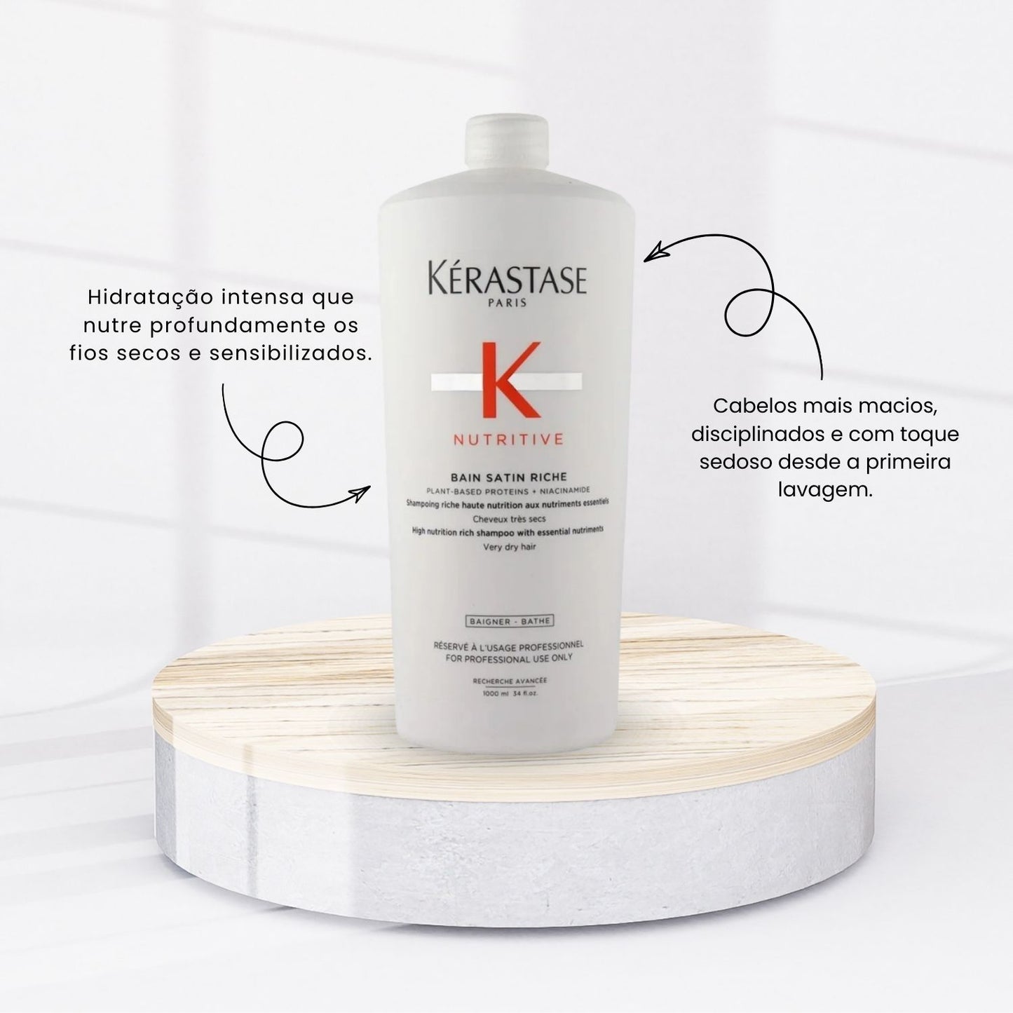 Shampoo Kérastase Nutritive Bain Satin Riche Shampoo Hidratante 1 Litro