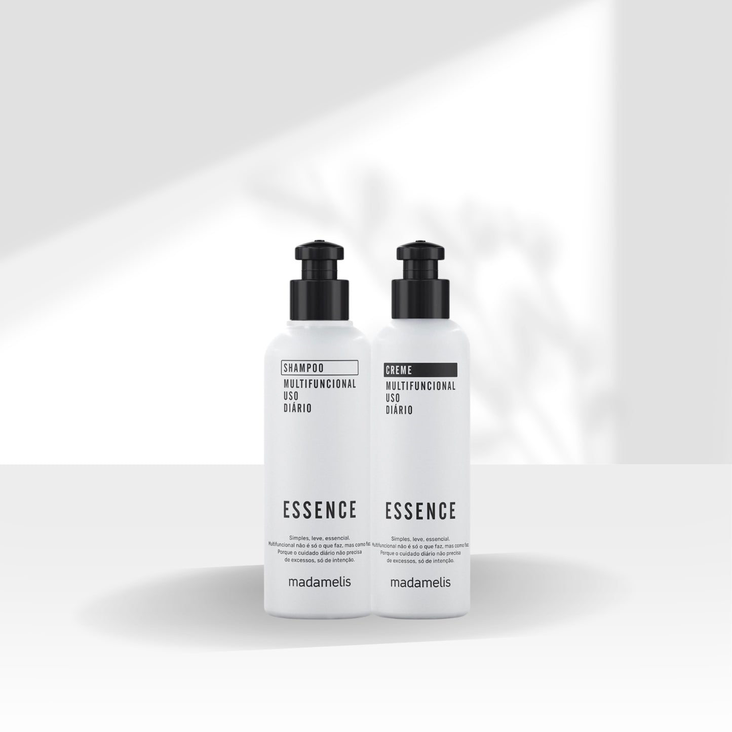 Shampoo Madamelis Kit e Creme Essence Uso Diário Brilho e Maciez 250 ml