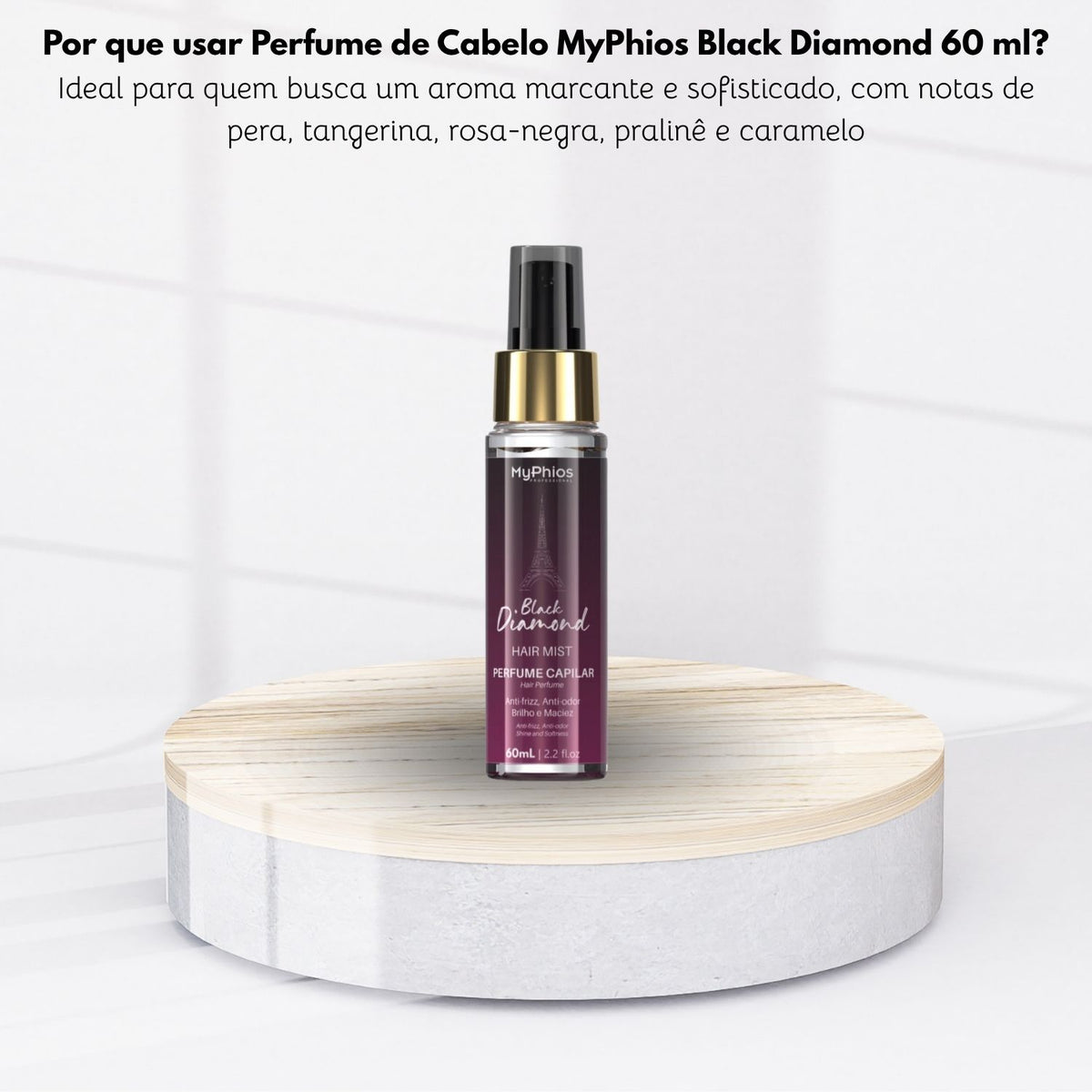Perfume de Cabelo MyPhios Black Diamond Fios Perfumados 60 ml