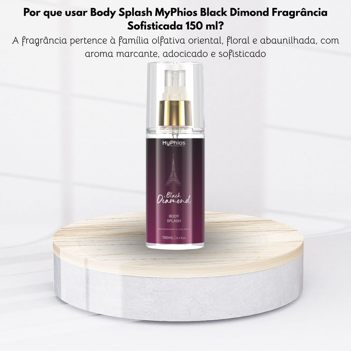 Body Splash MyPhios Black Dimond Fragrância Sofisticada 150 ml