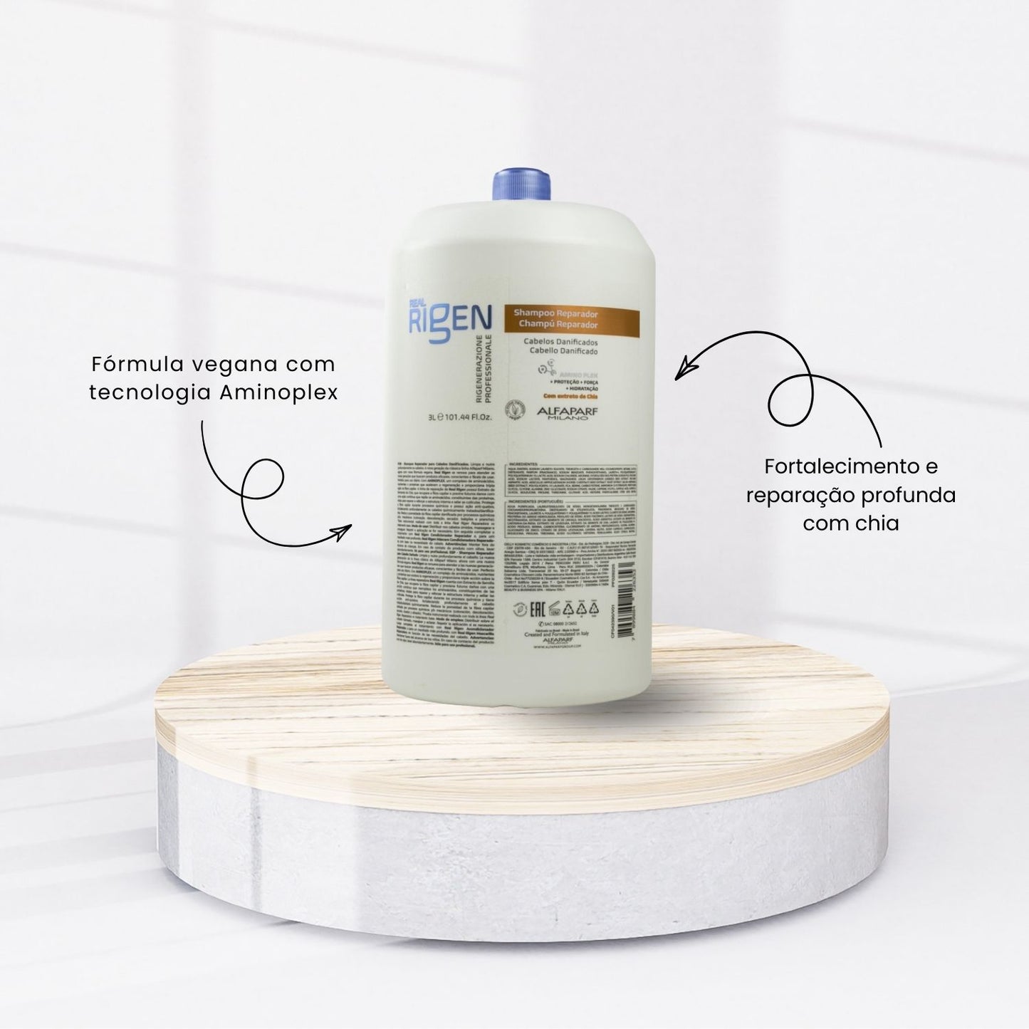 Shampoo Alfaparf Milano Real Rigen Reparador 3 Litros